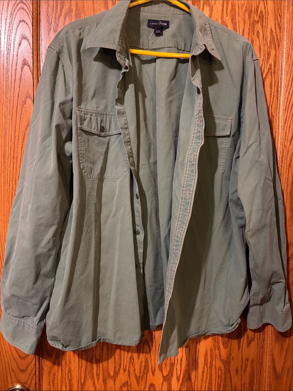Lands' End greenish Button-Up Shirt